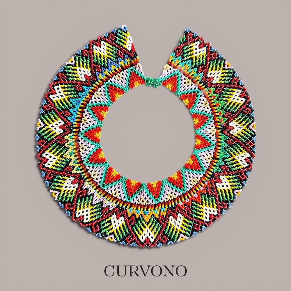 Handmade Colombian Indigenous Beaded Choker Necklace Tribal Statement Collar Bib